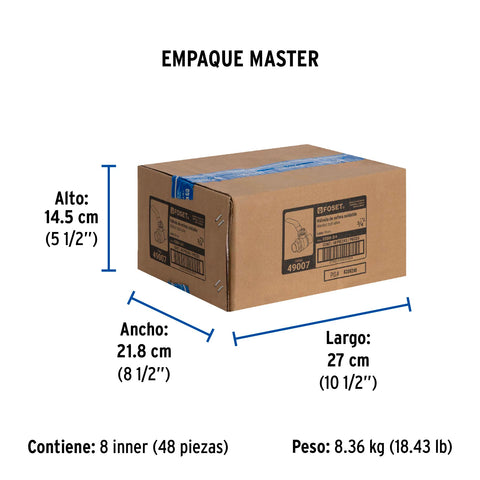 Válvula de esfera de latón, soldable 3/4', FOSET | ESSO-3/4 | 49007