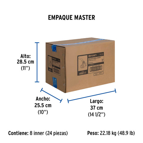 Válvula de esfera de latón, soldable 2', FOSET | ESSO-2 | 49011