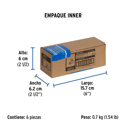 Válvula de esfera de latón, roscable 3/8', FOSET | ESRO-3/8 | 49013