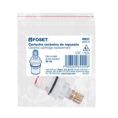 Cartucho cerámico para llave MP-142, FOSET | CARCE-9I | 49031