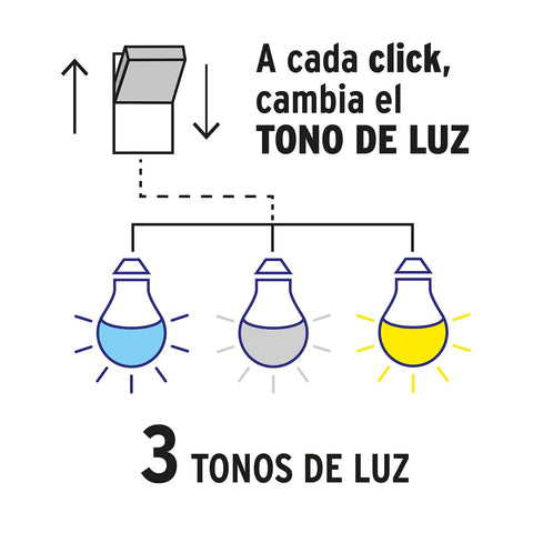 Lámpara LED tipo bulbo con 3 tonos de luz, blíster, Volteck | LED-603T | 49036