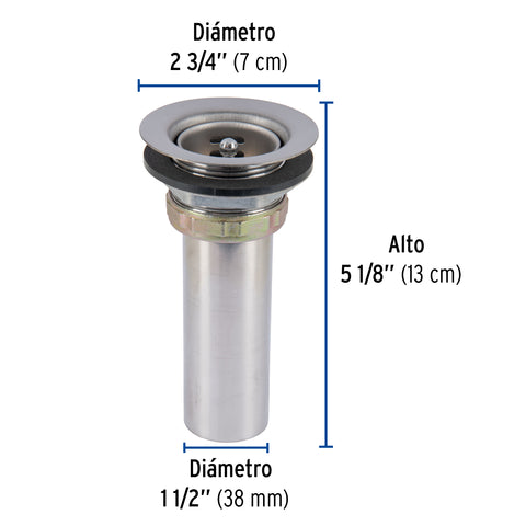Contracanasta 2-1/2' inox, tipo bar, FOSET | CO-815 | 49043