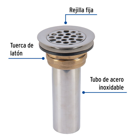 Contrarejilla 2-1/2' inox, tipo bar, FOSET | CO-816 | 49044
