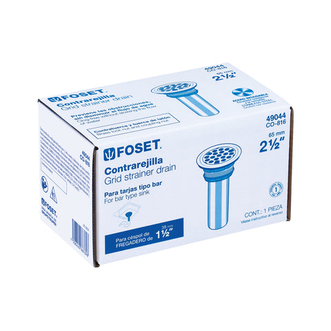 Contrarejilla 2-1/2' inox, tipo bar, FOSET | CO-816 | 49044