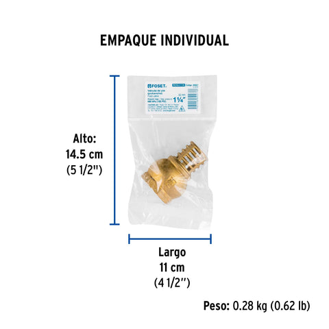 Pichancha con rejilla de latón 1-1/4', FOSET | PICHA-1-1/4 | 49047