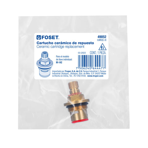 Cartucho cerámico para llave M-142, FOSET | CARCE-3I | 49052