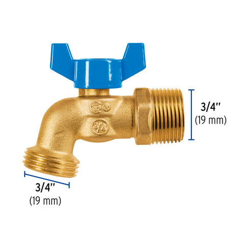 Llave de esfera de latón 3/4' con rosca para manguera, FOSET | LLE-151L | 49054