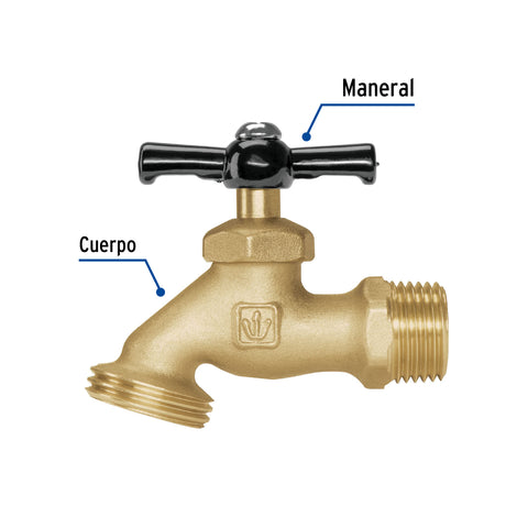 Llave p/manguera, de latón 100g, 1/2', granel, BASIC | LLJ-100 | 49074