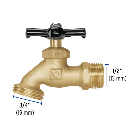 Llave p/manguera, de latón, 100g, 1/2', blíster, BASIC | LLJ-100B | 49075