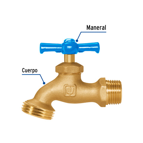 Llave p/manguera, de latón, 140g, 1/2', granel, FOSET | LLJ-140 | 49082