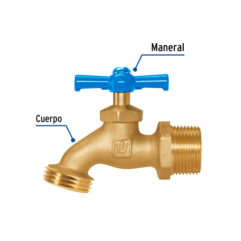 Llave p/manguera, de latón, 180g, 3/4', granel, FOSET | LLJ-180 | 49088