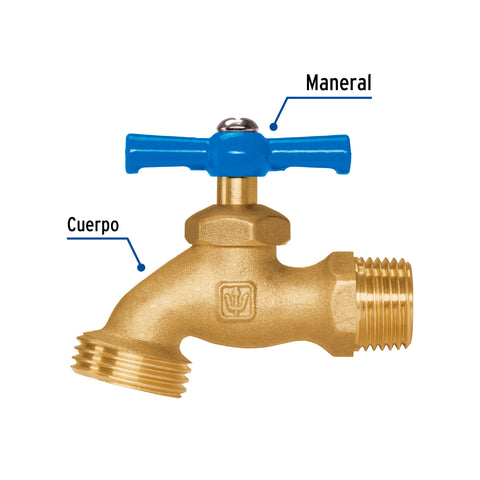 Llave para manguera, latón, 120g, 1/2', blíster, FOSET | LLJ-120B | 49089