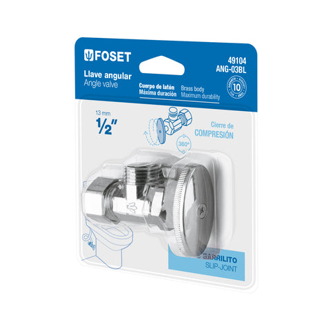 Llave angular 1/2', multivuelta, barrilito, blíster, FOSET | ANG-03BL | 49104