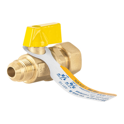 Válvula de control latón para gas 3/8'x1/2' tipo barrilito | VG-554-B | 49116