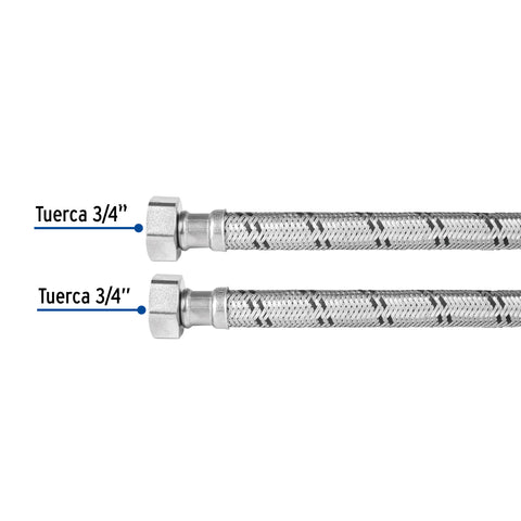 Manguera para boiler, acero inox, 3/4'x3/4', 40 cm, FOSET | FBO-3440X | 49129