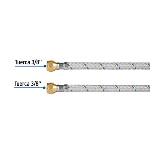 Manguera para gas, aluminio, 3/8' flare, 60 cm, FOSET | FGA-06 | 49137