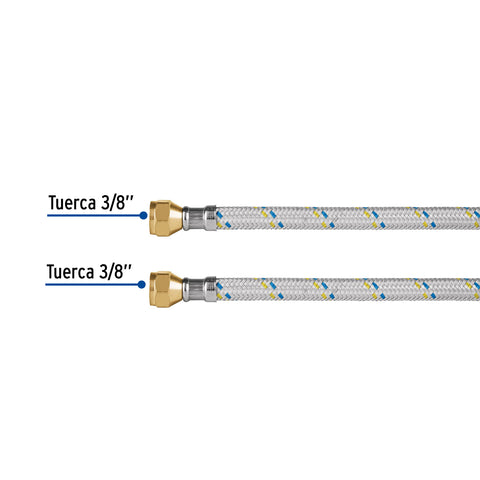 Manguera para gas, aluminio, 3/8' flare , 100 cm, FOSET | FGA-10 | 49138