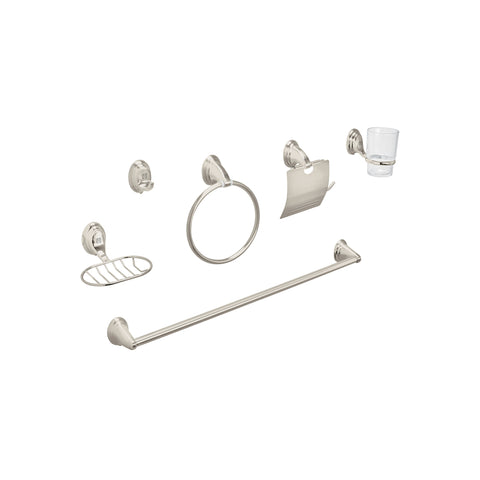 Juego de 6 accesorios p/baño satín chapetón ovalado, AQUA | AQA-4003N | 49162