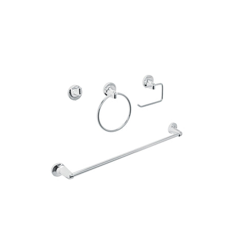 Juego de 4 accesorios para baño metálicos, FOSET AQUA | AQA-4004 | 49164