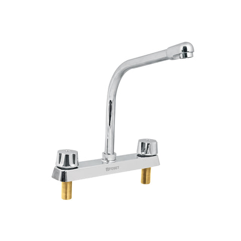 Mezcladora 8' fregadero cromo, cuello cobra,hexagonal, BASIC | F-319 | 49190