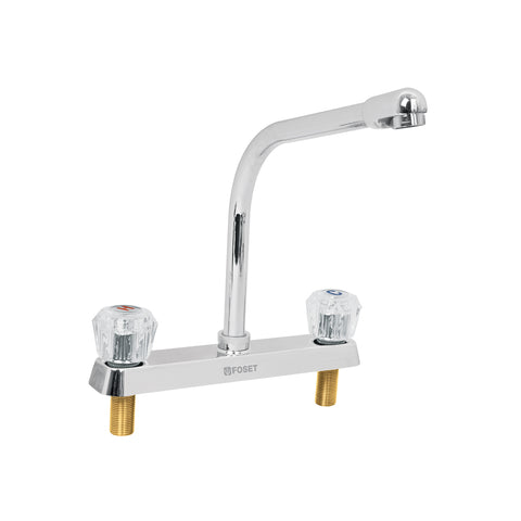 Mezcladora 8' fregadero cromo, cuello cobra, acrílico, BASIC | F-319A | 49192