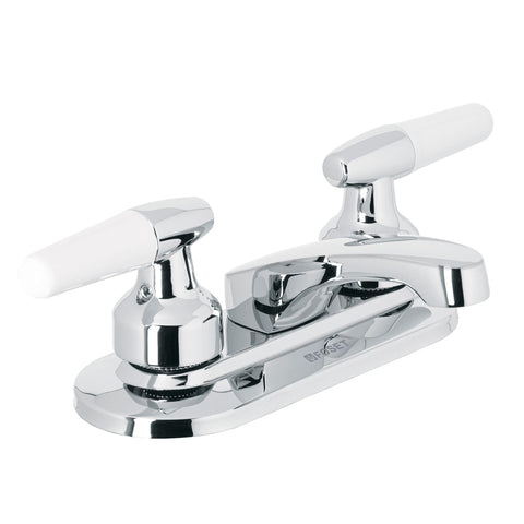 Mezcladora 4' para lavabo, nariz larga, manerales cono | M-048I | 49203