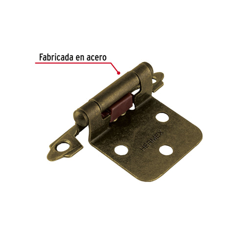 Bolsa con 2 bisagras parche de 7cm, latón antiguo, HERMEX | BIPA-72 | 49206
