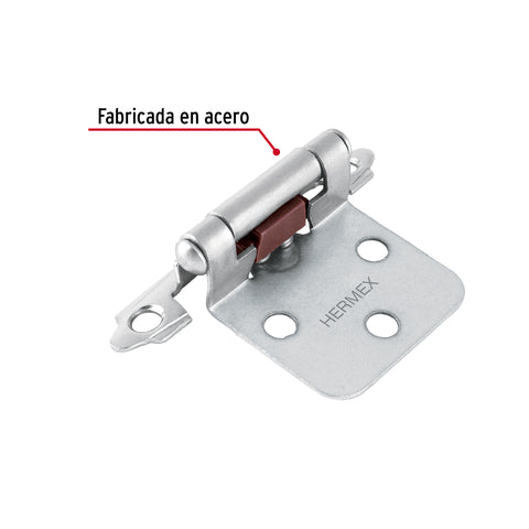 Bolsa con 2 bisagras parche de 7cm, niquelado, HERMEX | BIPA-73 | 49207