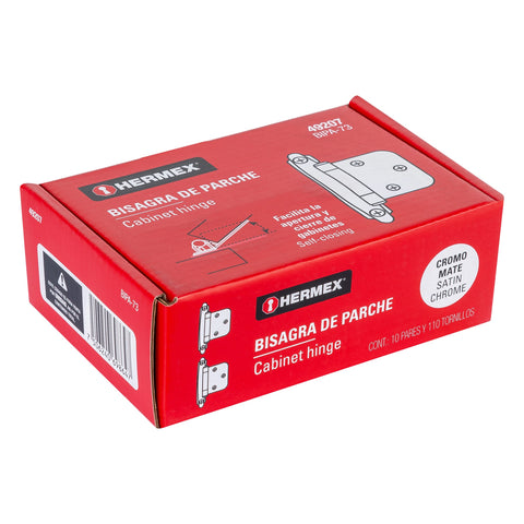 Bolsa con 2 bisagras parche de 7cm, niquelado, HERMEX | BIPA-73 | 49207