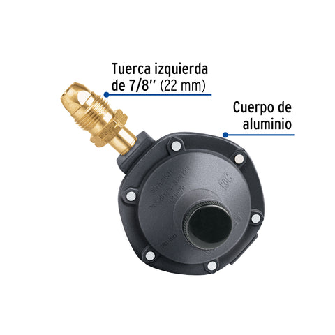 Regulador de gas L.P. de 1 vía, FOSET | RG-100 | 49225