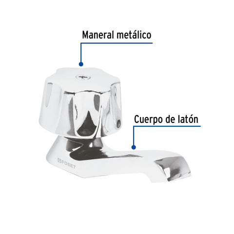 Llave individual para lavabo, maneral metálico, FOSET BASIC | M-142 | 49229