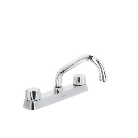 Mezcladora 8' fregadero cromo, cuello corto,hexagonal, BASIC | F-317 | 49238