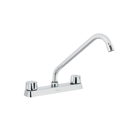 Mezcladora 8' fregadero cromo, cuello largo,hexagonal, BASIC | F-318 | 49239