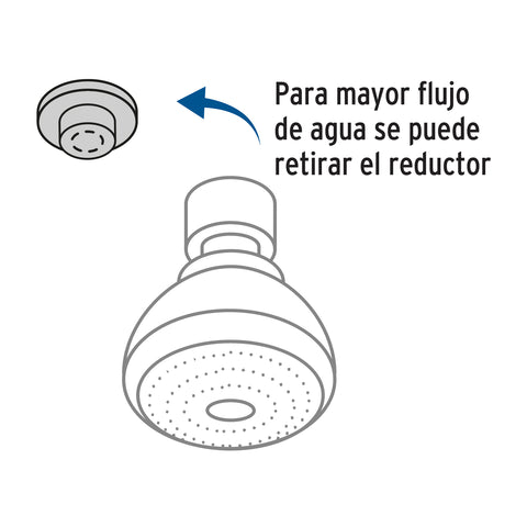Regadera redonda 3' brazo y chapetón de acero, FOSET BASIC | R-507 | 49246