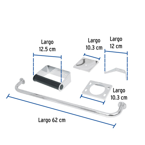Juego de 5 accesorios para baño, acero inoxidable, BASIC | A-800 | 49255