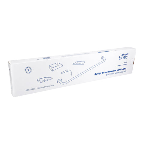 Juego de 5 accesorios para baño, acero inoxidable, BASIC | A-800 | 49255