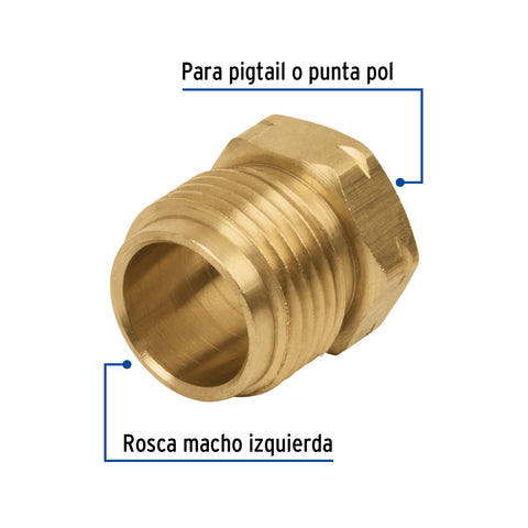 Tuerca izquierda de latón 7/8' a granel, FOSET | TUIZ-7/8G | 49298