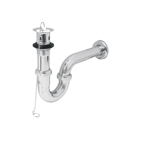 Céspol 1-1/4' c/contra, tapón y cadena, latón cromo,p/lavabo | CE-207 | 49335