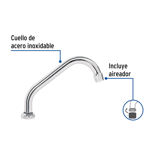 Cuello corto para mezcladora de fregadero, cromo, AQUA | AQCR-92 | 49360