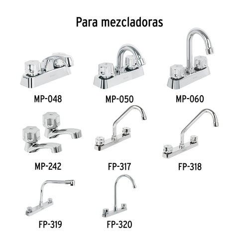 Juego de manerales hex de ABS p/lav-fregadero, cromo, BASIC | MMP-100 | 49389