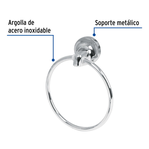 Toallero de argolla de acero inoxidable, FOSET AQUA | AQA-77 | 49396