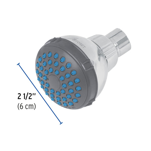 Regadera redonda de ABS 2-1/2' gris-cromo sin brazo, BASIC | R-506S | 49412