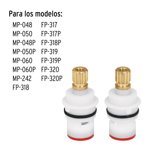 Bolsa con 2 cartuchos cerámicos para mezcladoras plásticas | CARCE-9 | 49417