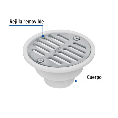Resumidero polipropileno, redondo, modelo 'A', 3-3/4', BASIC | RS-502 | 49425