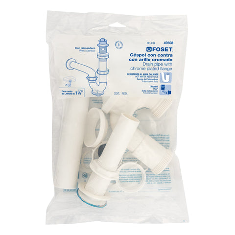 Céspol rígido 1-1/4', con contra, polipropileno, para lavabo | CE-234 | 49508