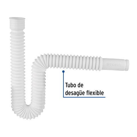 Céspol flexible, polietileno blanco, para lavabo y fregadero | CE-232 | 49509