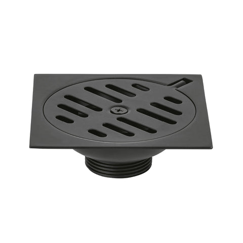 Resumidero cuadrado 4'x4', metálico, negro, FOSET BASIC | RS-601M | 49538