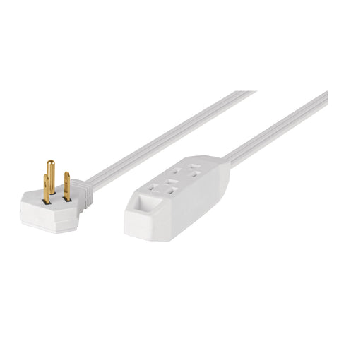 Extensión doméstica aterrizada 6 m blanca con clavija plana | EDA-6B | 49571