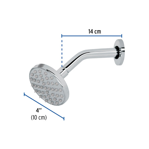 Regadera cromo 4' plato redondo, con brazo, FOSET ELEMENT | R-204 | 49575