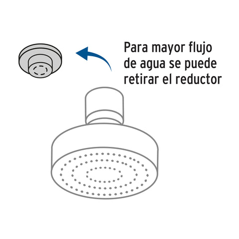 Regadera cromo 4' plato redondo, con brazo, FOSET ELEMENT | R-204 | 49575